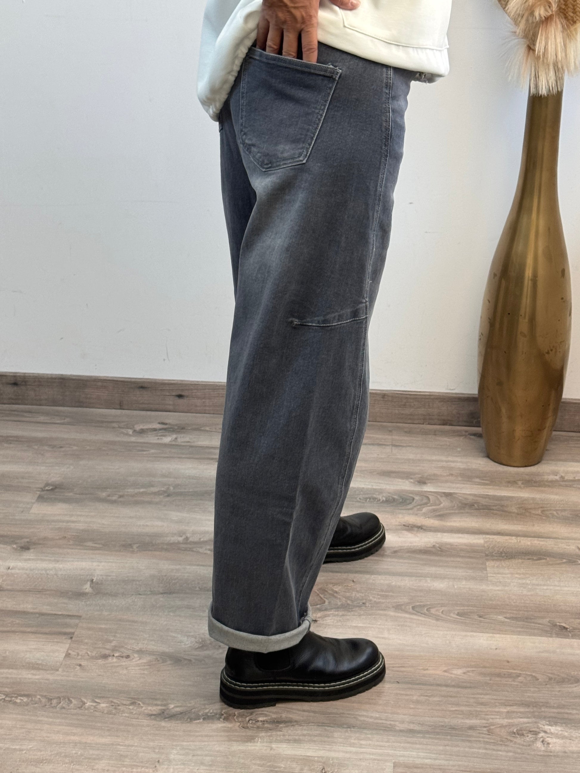 Jean balloon gris