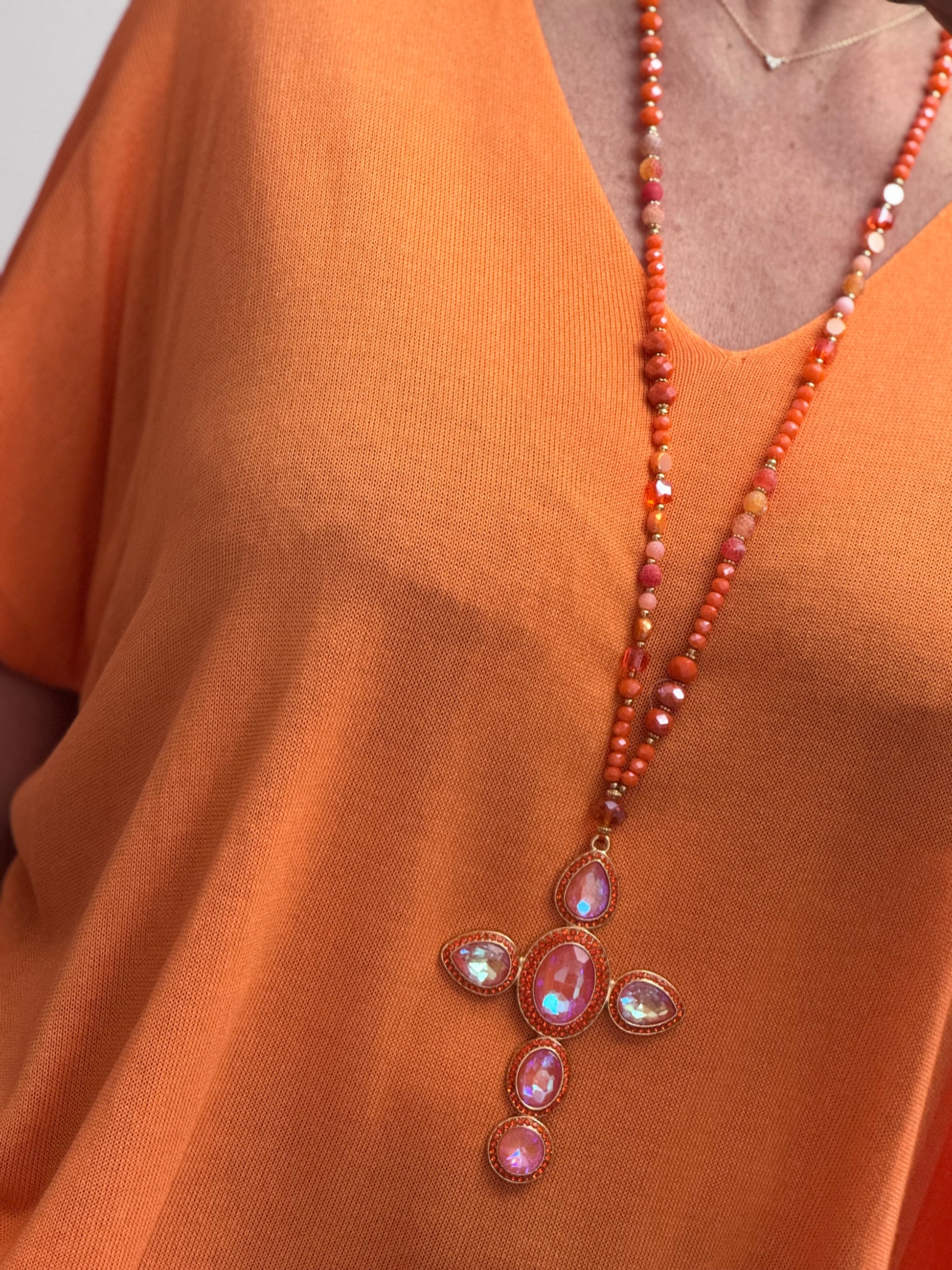 Pull maille fine orange TU 44/50