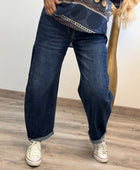 Jeans barrel bleu