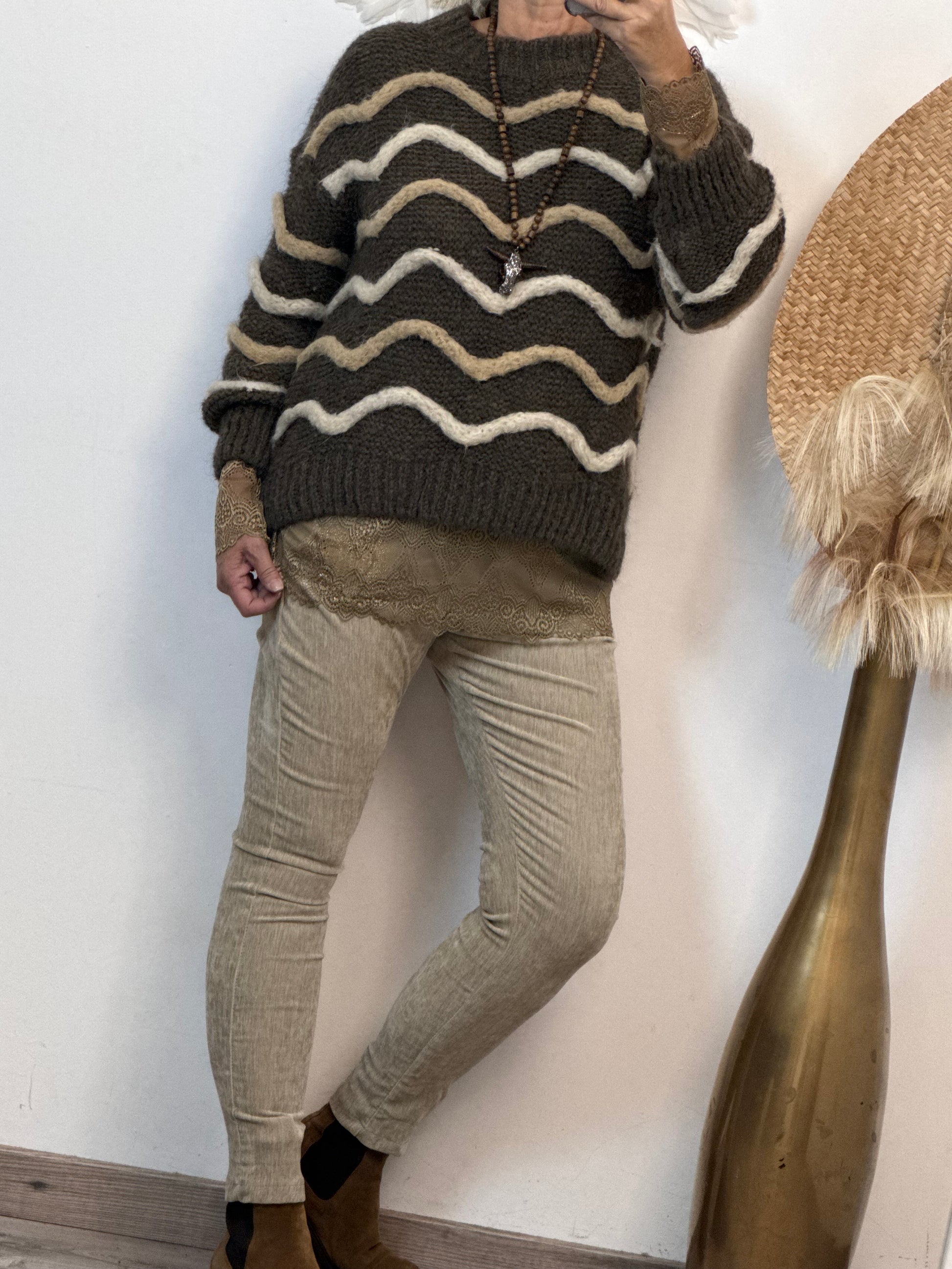 Pull d’hiver marron taupe