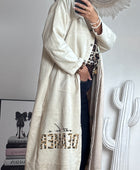 Veste longue suédine beige