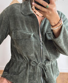 Veste velours milleraies kaki