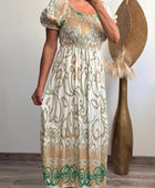 Robe smoke vert et blanc