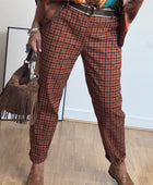 Pantalon vichy terracotta