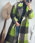 Manteau carreaux pistache