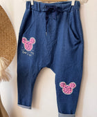 Pantalon saroual denim bleu Mickey