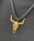 Collier cordelette noire tête de buffle