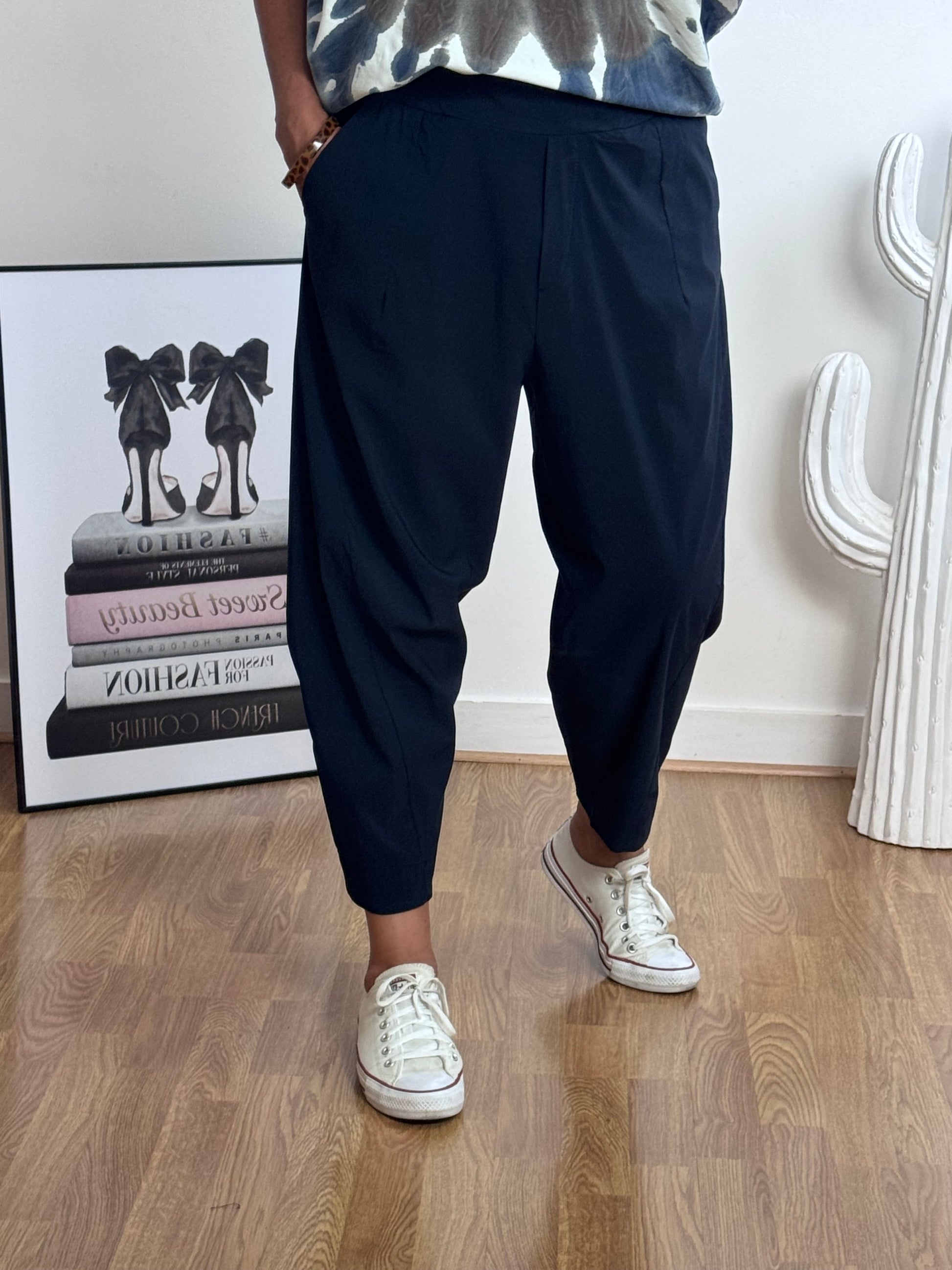 Pantalon style japonais marine