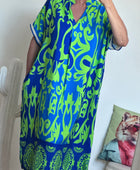 Robe arabesque vert et bleu dur TU 40/48
