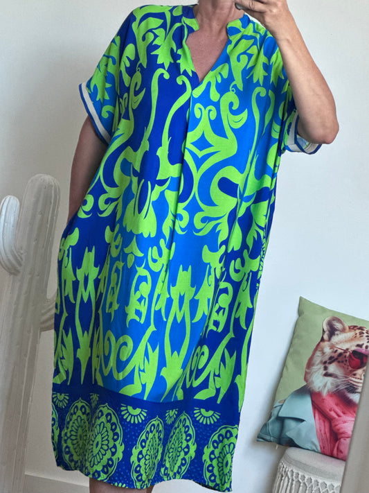 Robe arabesque vert et bleu dur TU 40/48