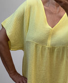 Robe gaz de coton jaune