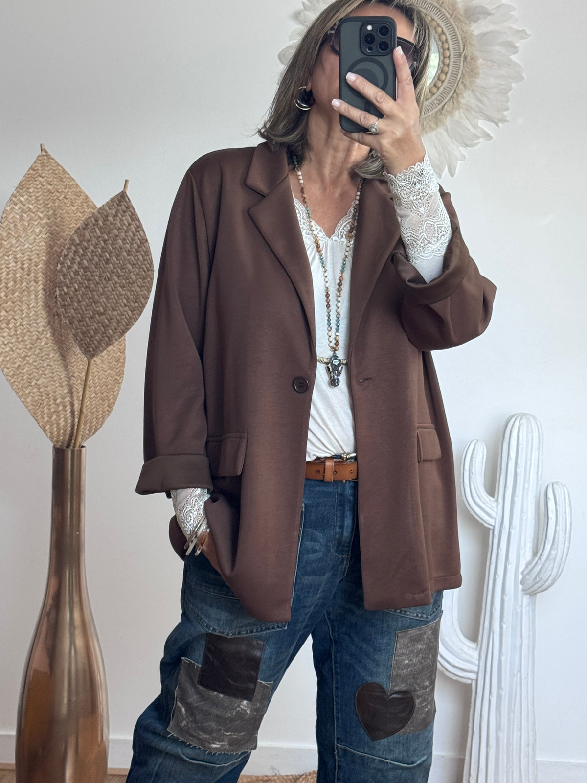 Veste blazer casuel marron TU 40/48
