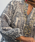 Blouse voile de coton bleue
