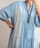 Robe bohème lyocell bleu clair TU 44/50