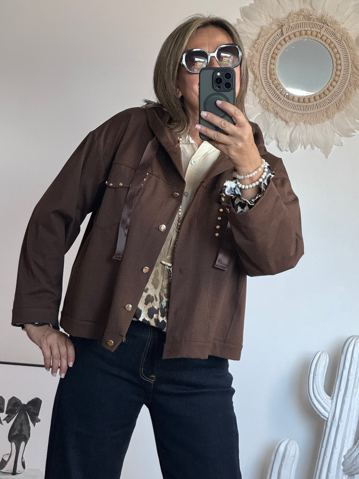 Veste casuel gold marron