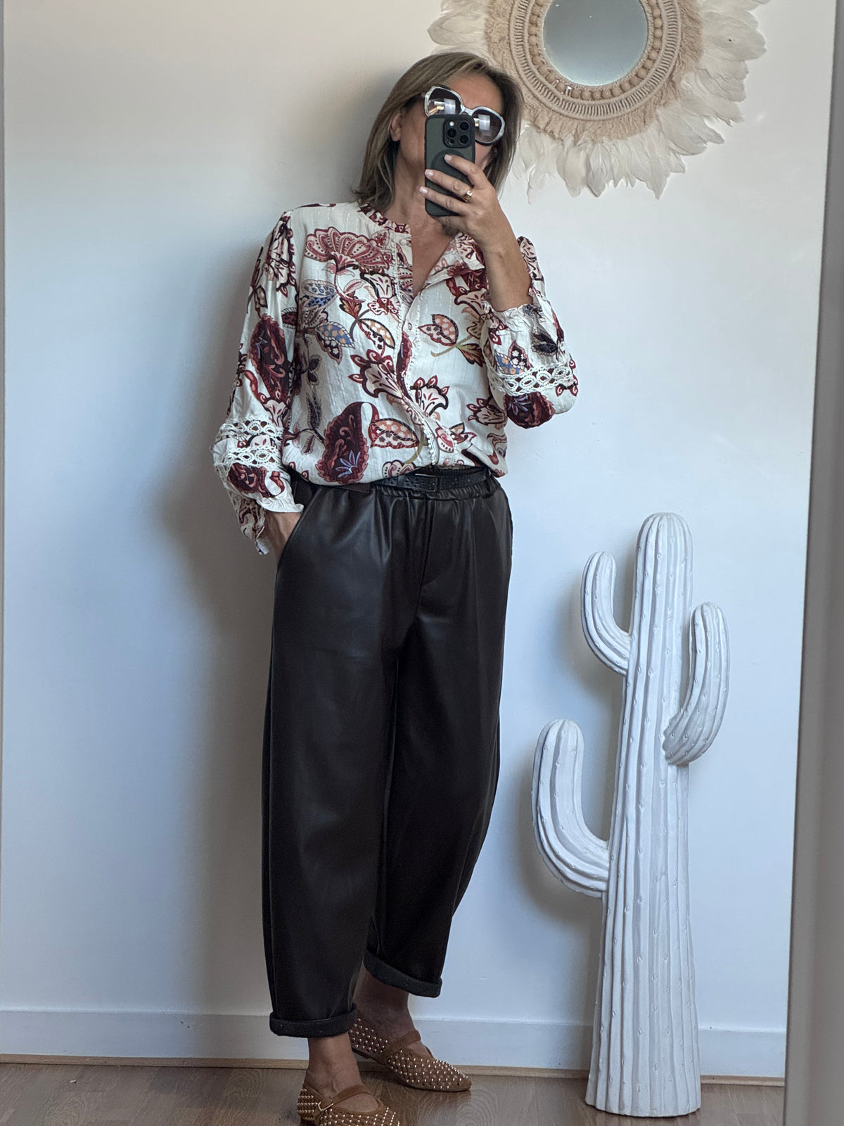 Pantalon SIENNA 🤎 similicuir marron TU 38/46