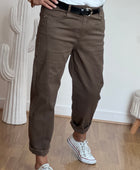 Jeans barrel taupe