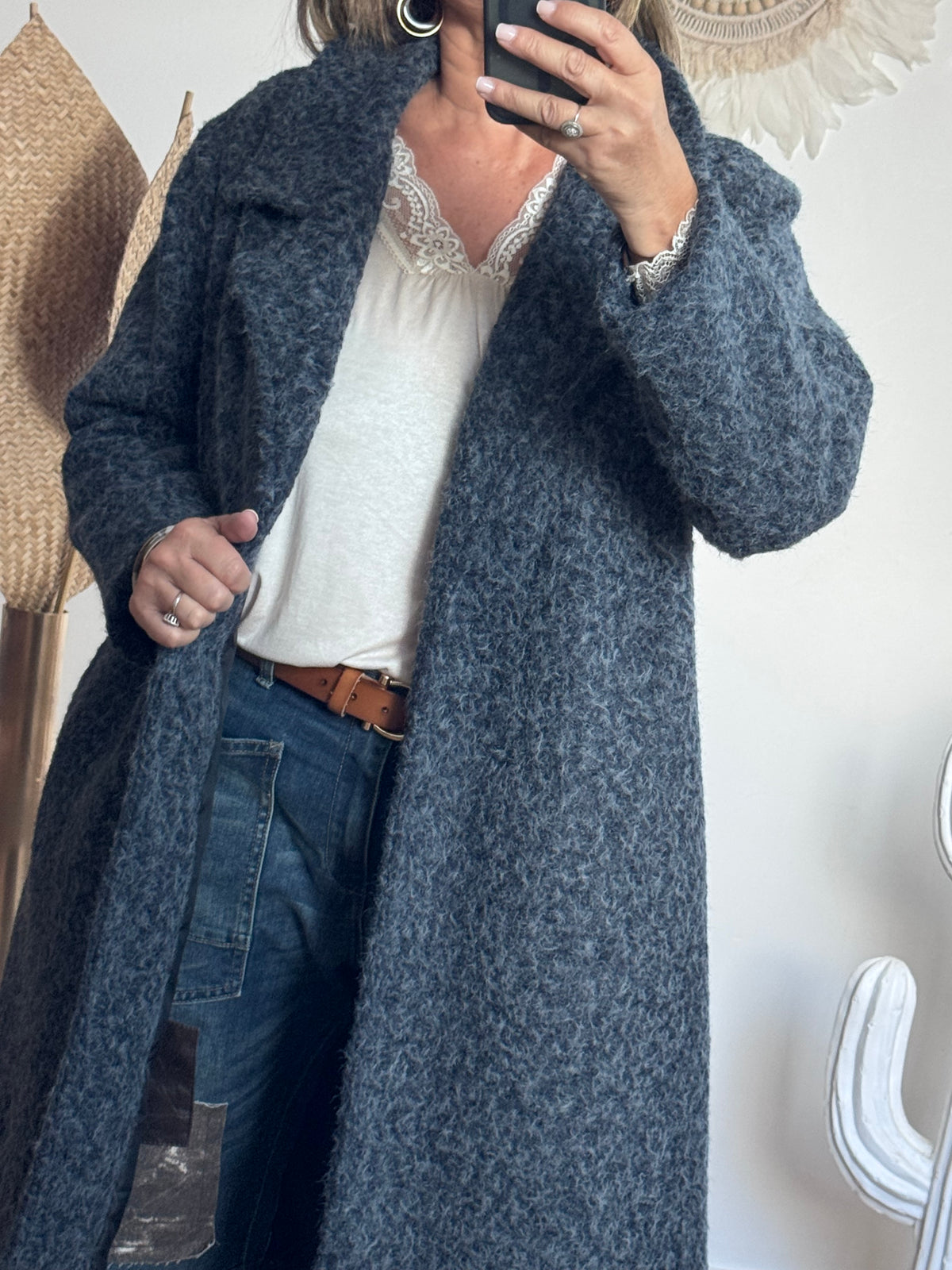 Manteau moumoute bleu