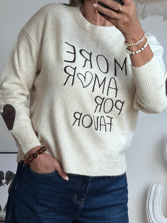 Pull Am🤍r crème