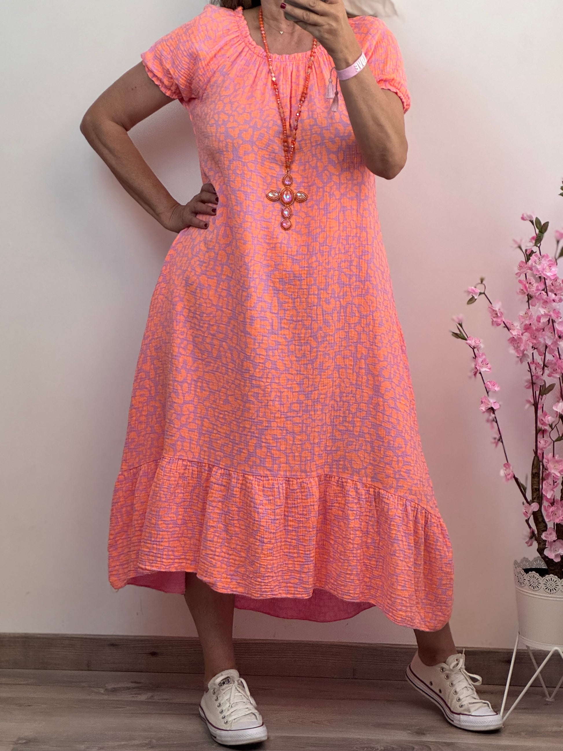 Robe gaz de coton Elsa orange