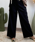 Pantalon noir fines rayures