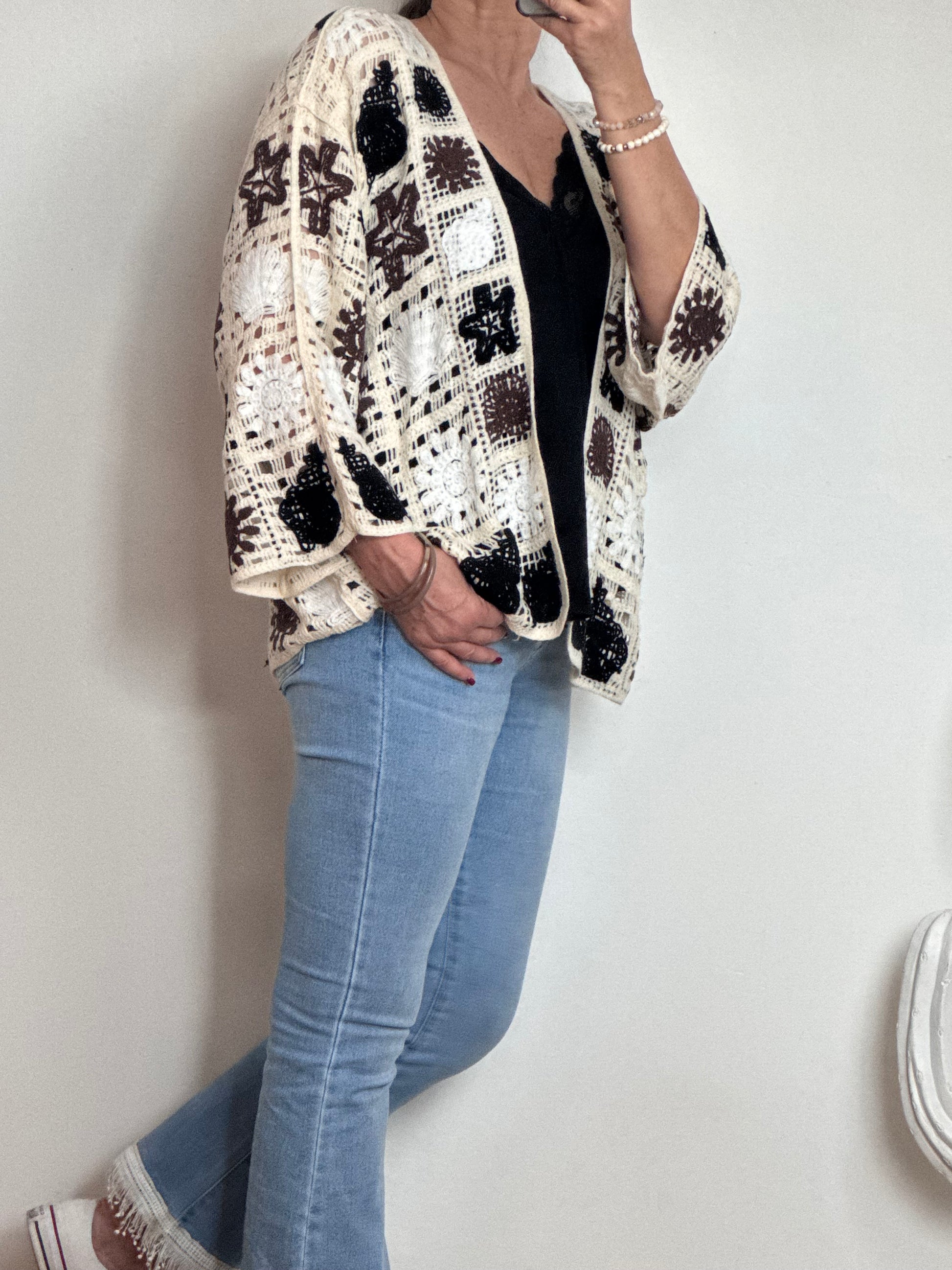 Gilet crochet noir