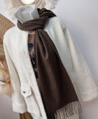 Écharpe cashmere marron