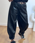 Pantalon barrel similicuir noir TU 38/46