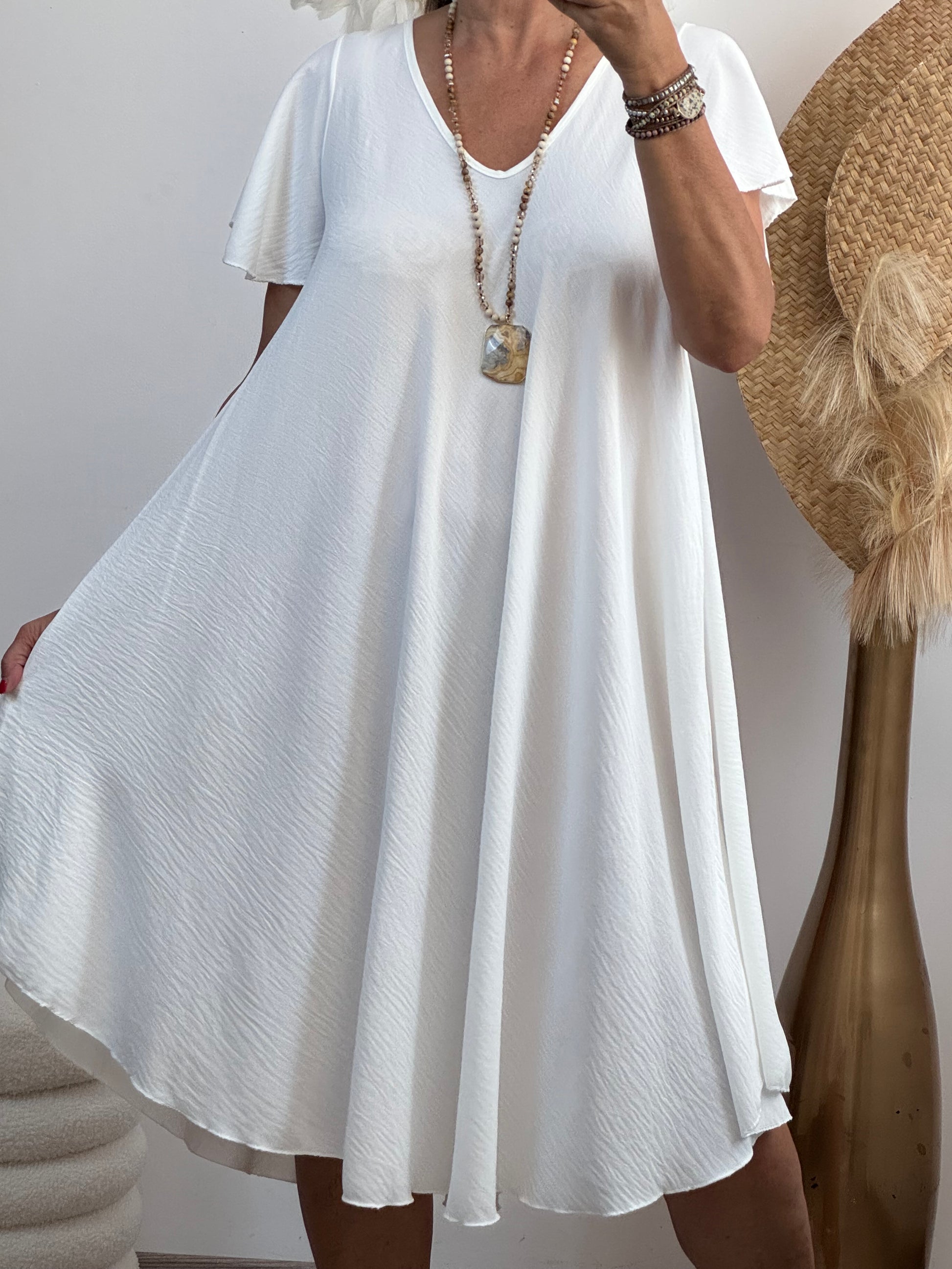 Robe d’été évasée blanche TU 40/48