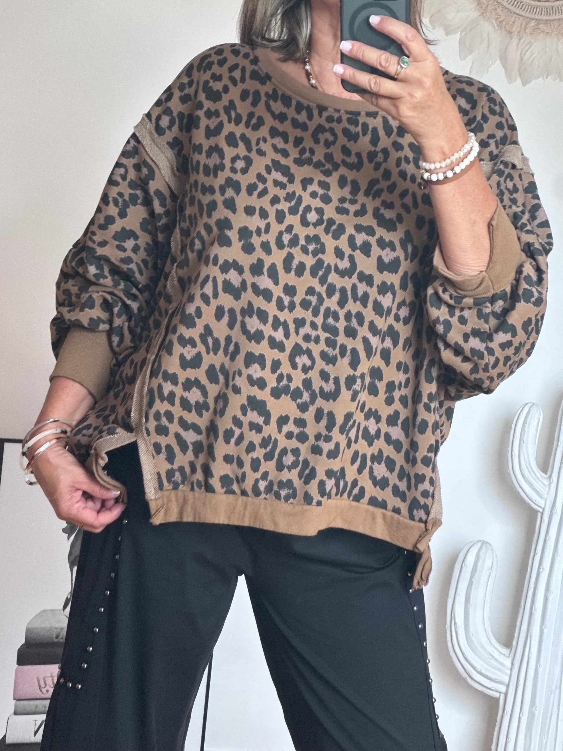 Sweat-shirt oversize Léo camel TU 38/50
