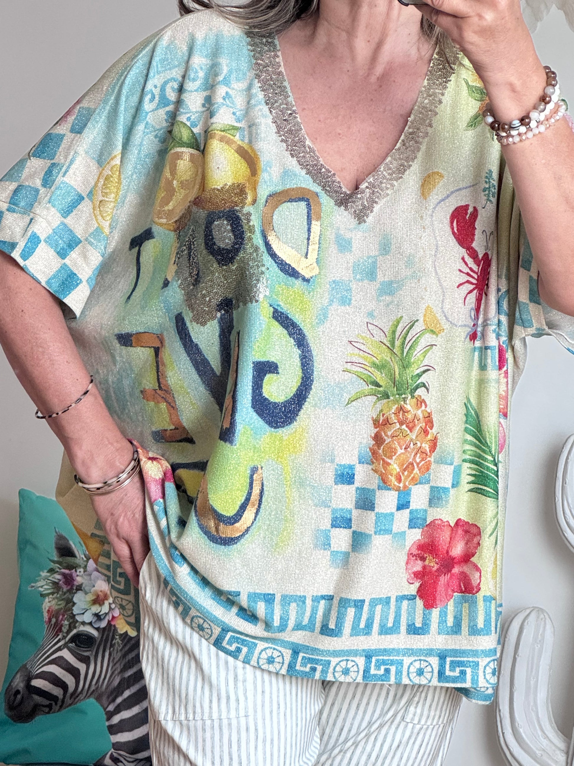 Haut oversize Don’t give up