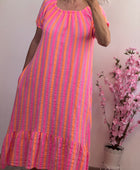 Robe gaz de coton Elsa rose