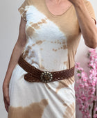 Robe longue teeshirt tie and dye beige
