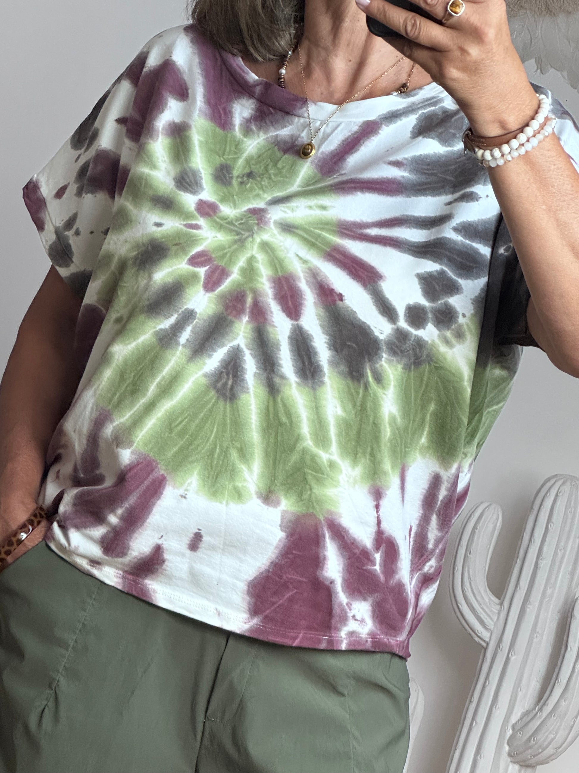 Sweat tie and dye marron/kaki