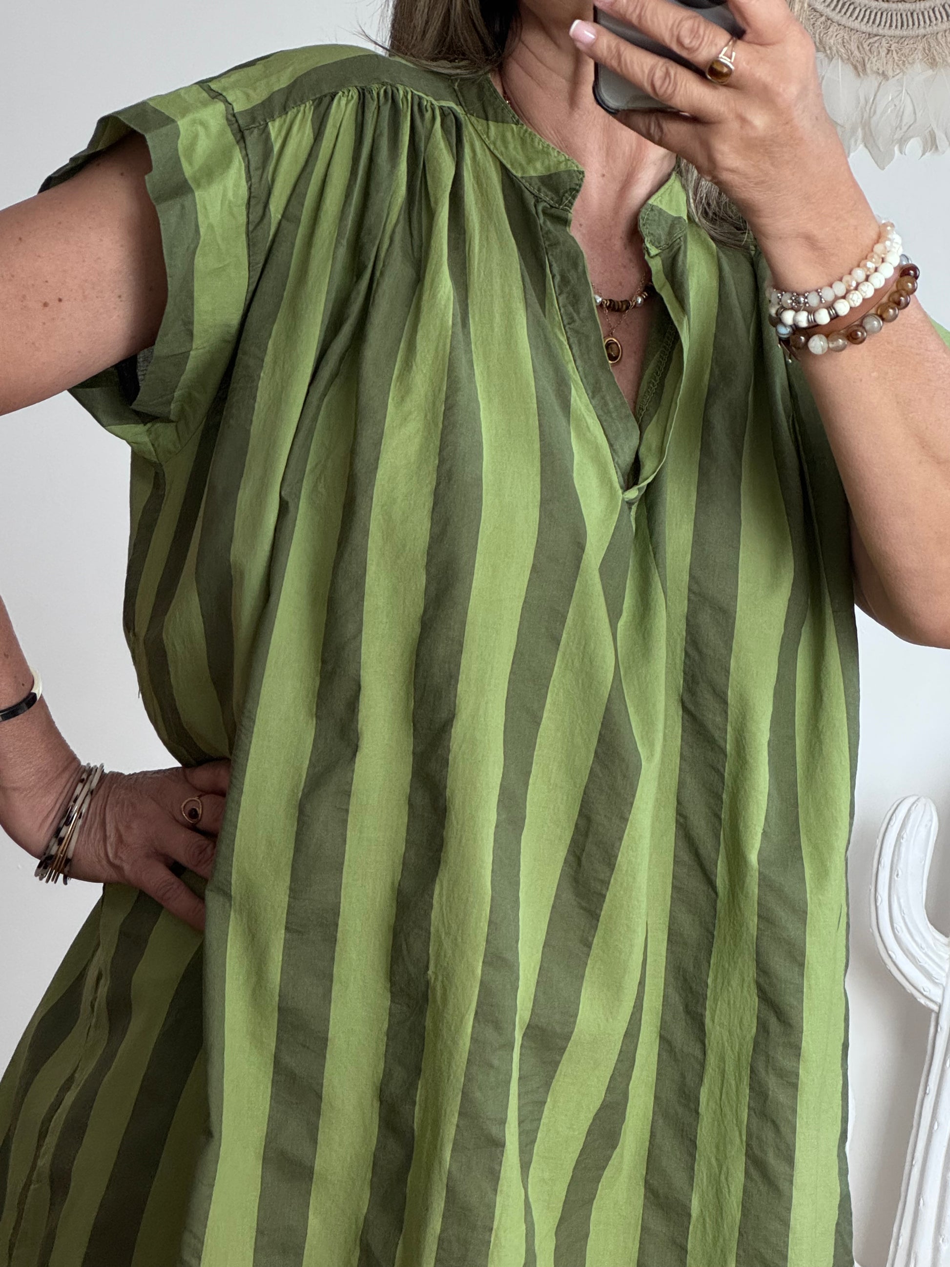 Robe rayée vert TU 42/50