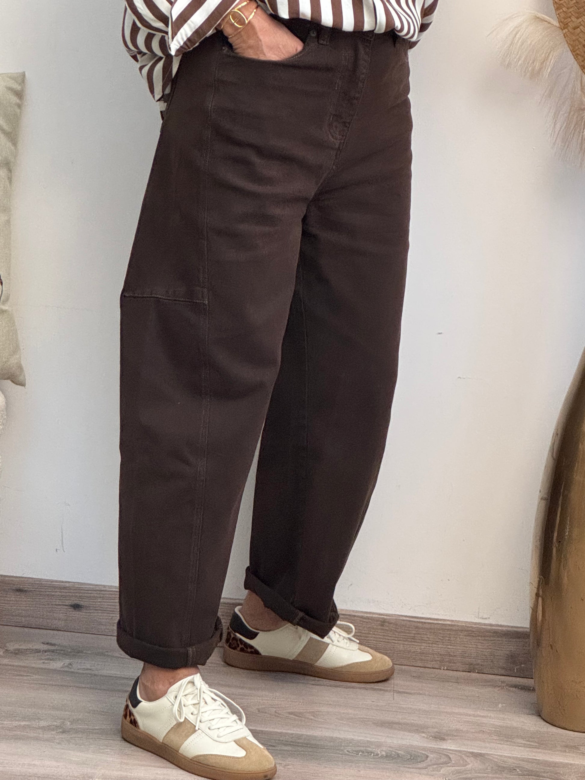 Jeans balloon marron