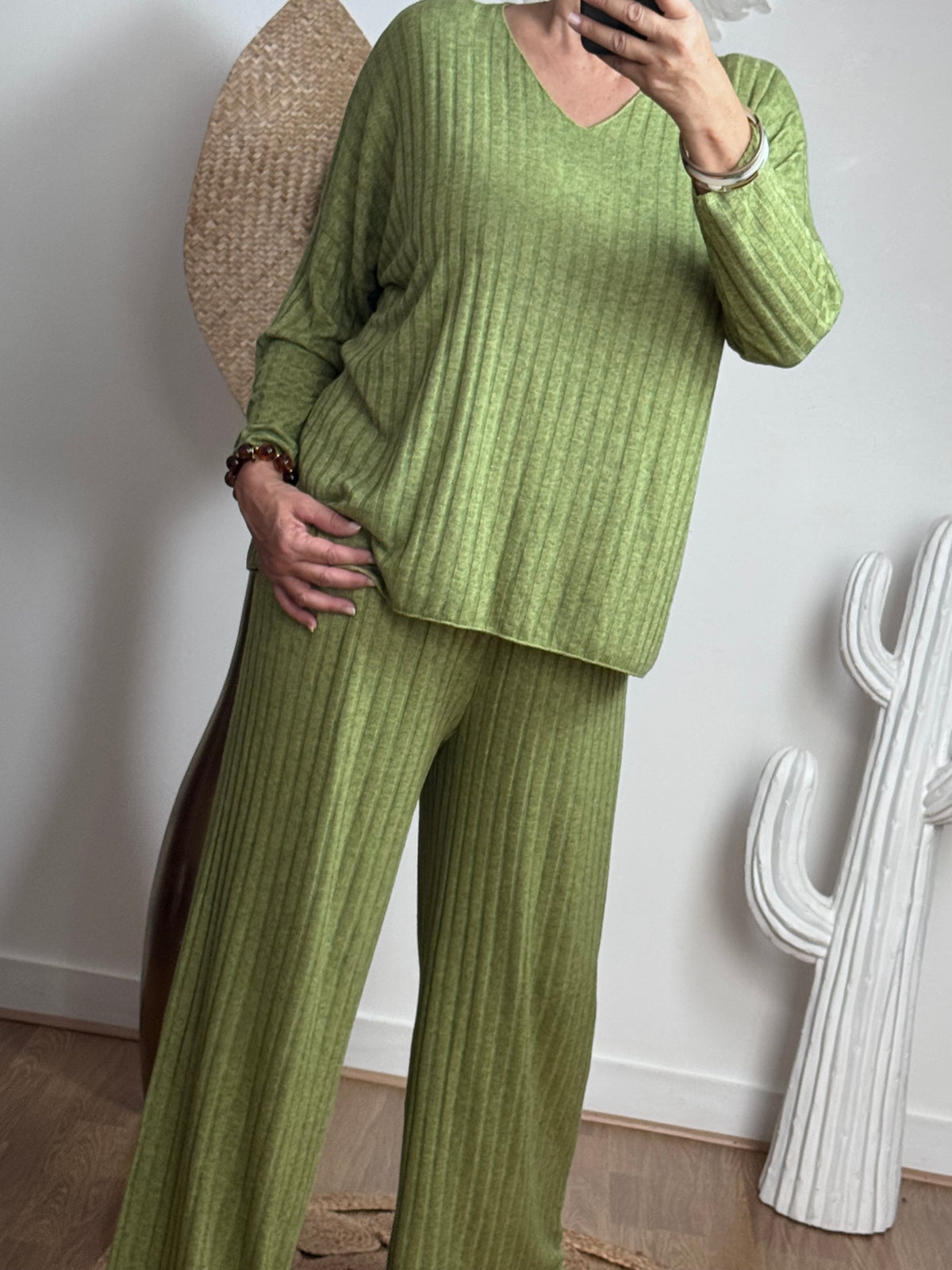 Ensemble cocooning vert pistache