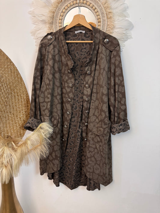 Veste napolitaine Léo Marron/taupe