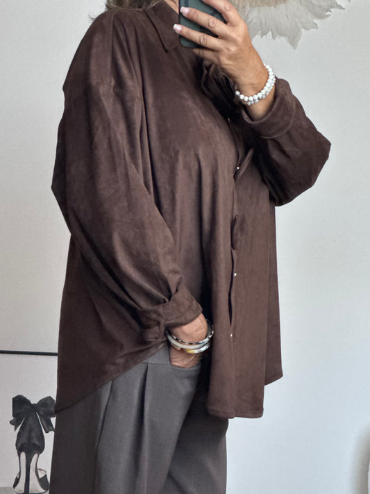 Chemise ou veste Louisa marron