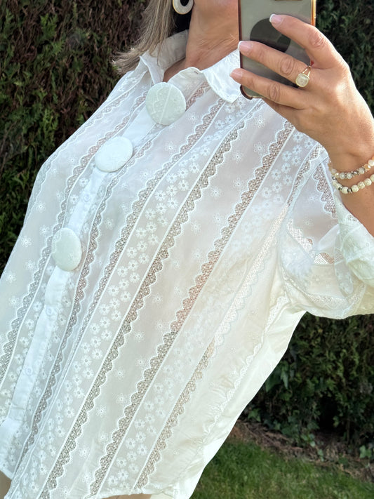 Chemise Lolita broderie blanche