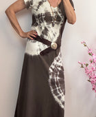 Robe teeshirt tie and dye marron