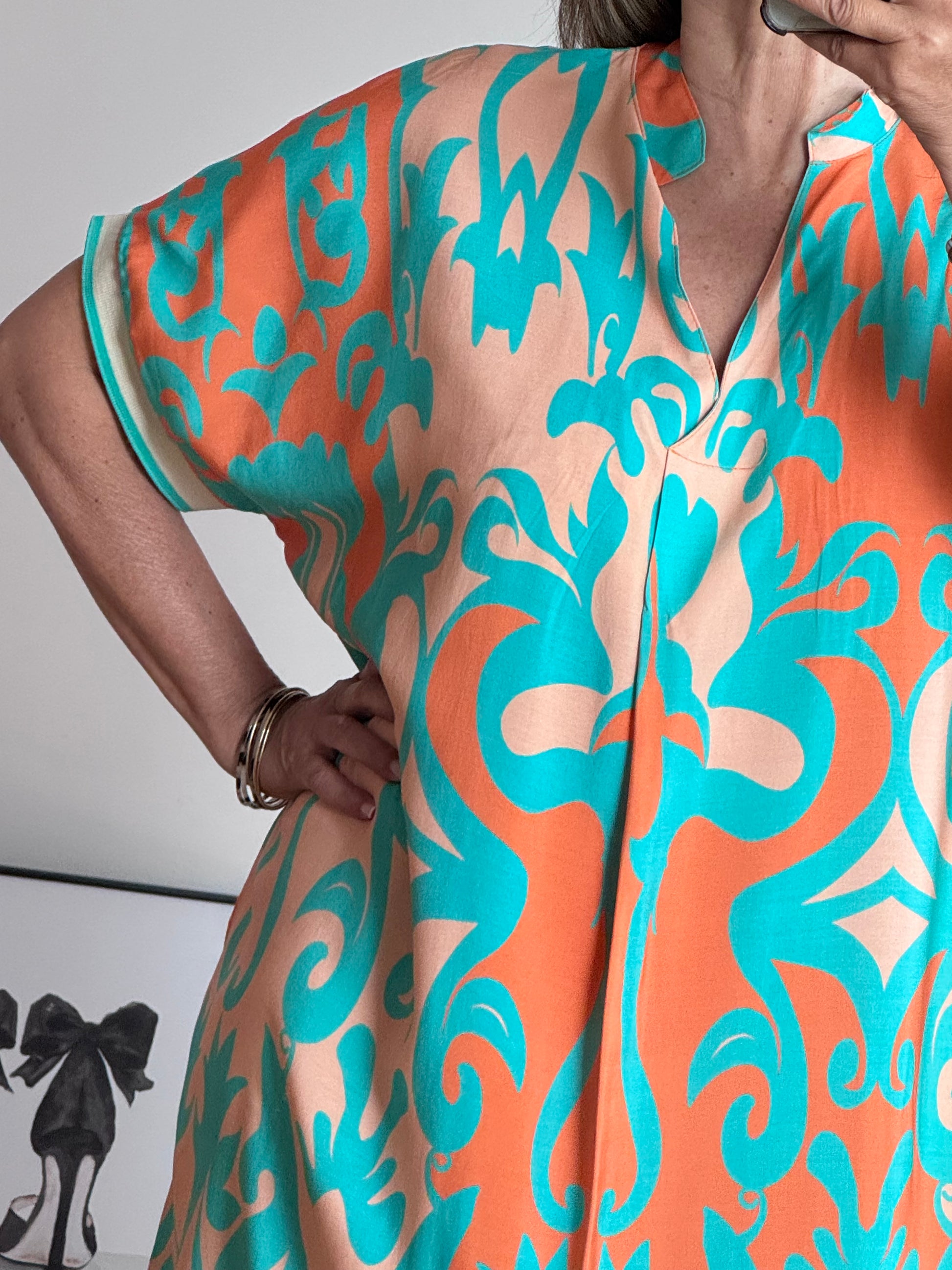 Robe arabesque turquoise /orange TU 40/48