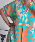 Robe arabesque turquoise /orange TU 40/48