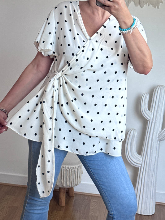 Blouse pois blanche TU 44/50
