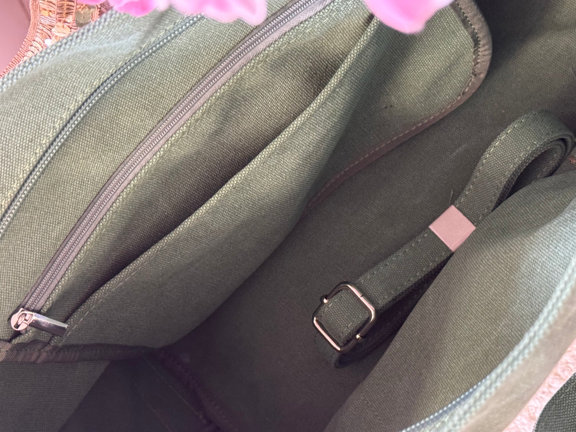 Sac vanes toile verte (grand modèle)
