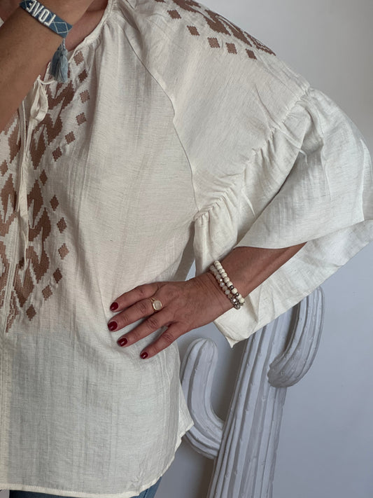 Blouse Elise blanc cassé