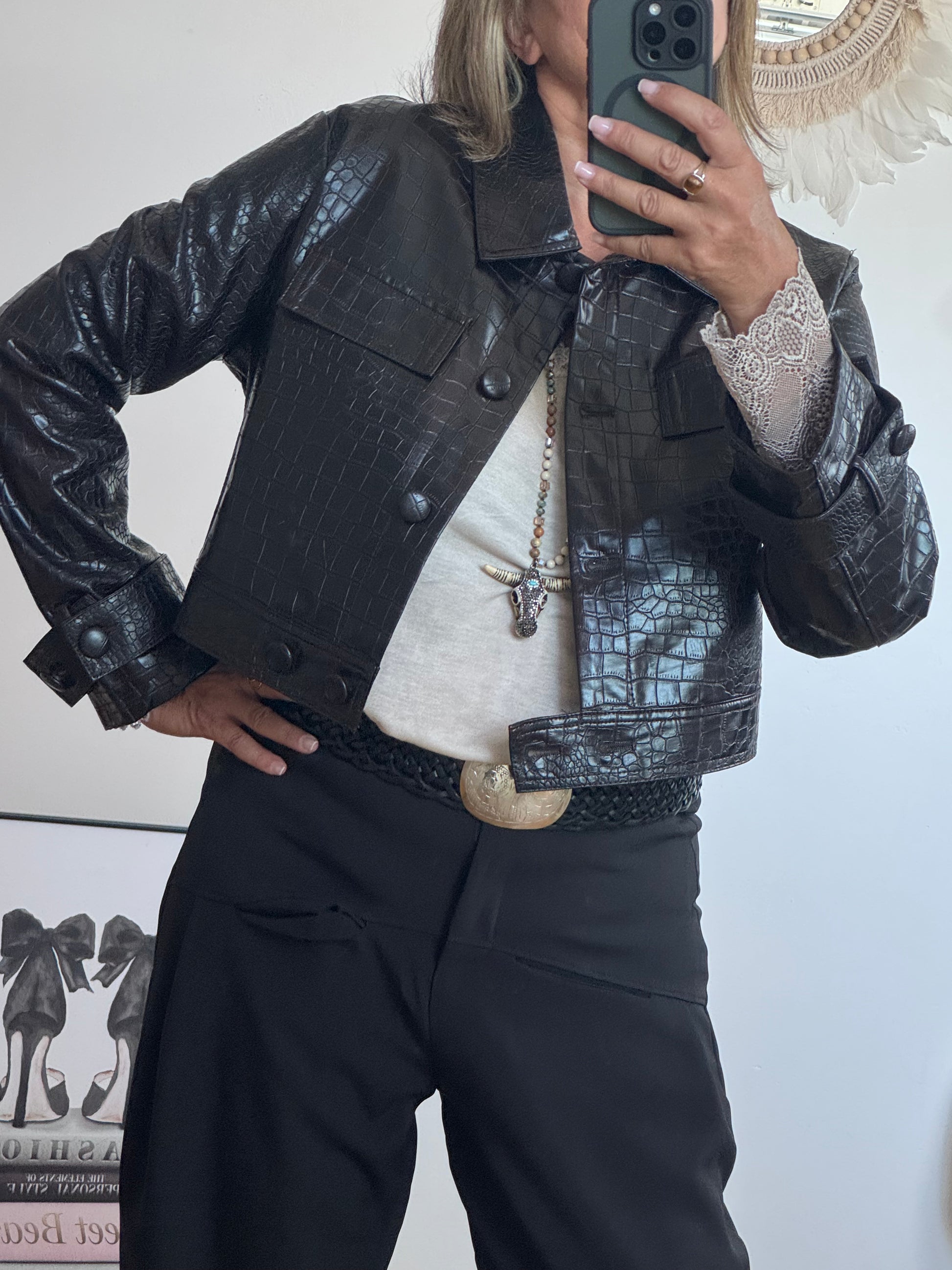 Blouson similicuir croco TU 36/44