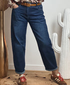 Jean barrel bleu denim