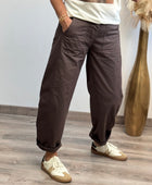 Pantalon barrel marron
