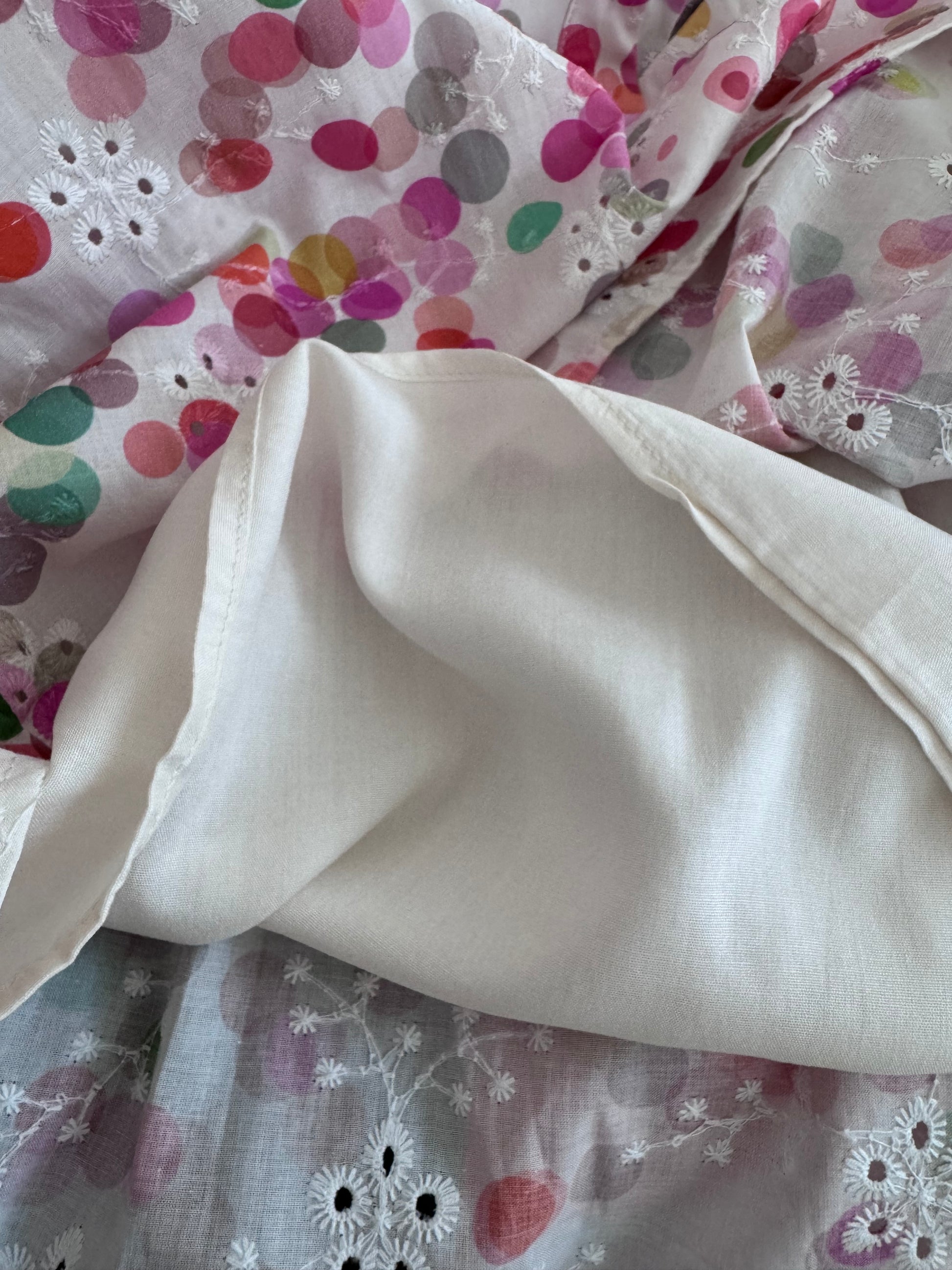 Blouse brodée bulles multicolores
